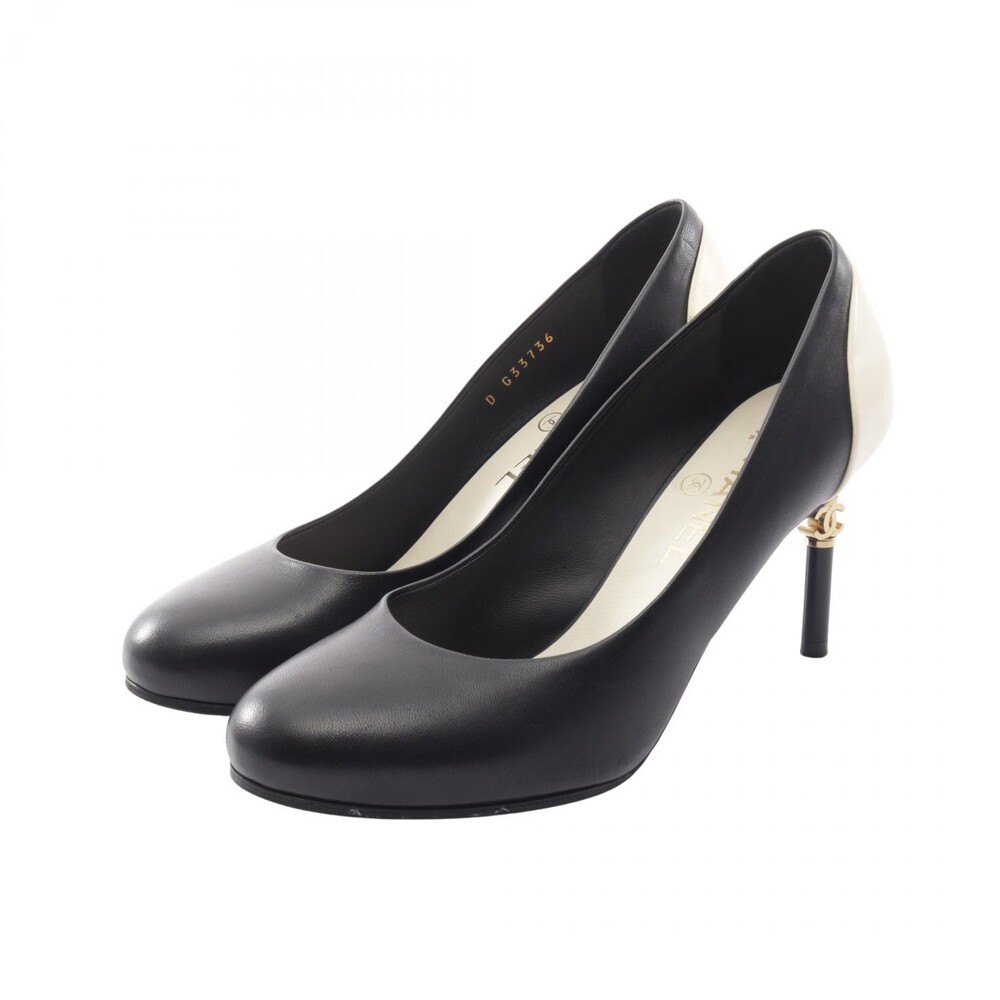 Chanel Coco Mark Heel Pumps Shoes #37 #365343C52B